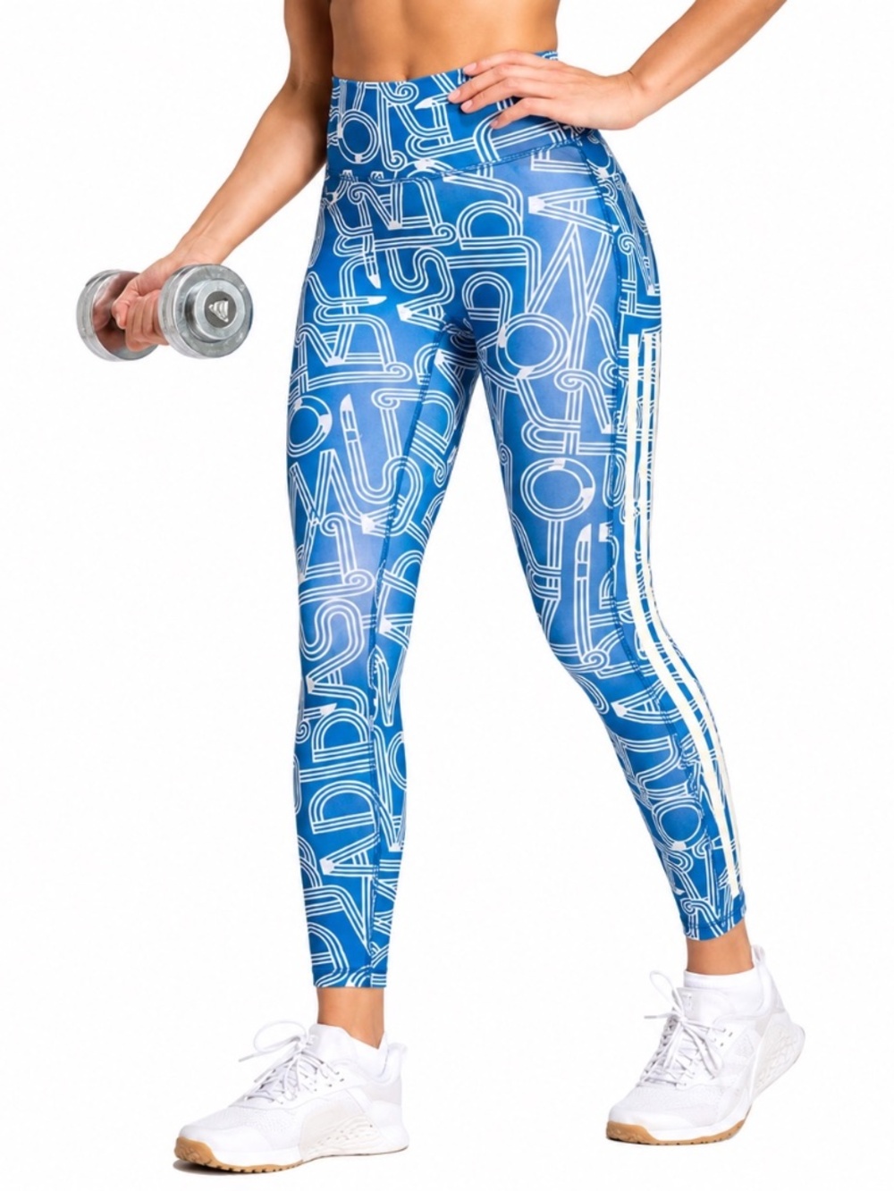 adidas Farm Rio Optime Graphic High Waist 7/8 Leggings Large Dark Marine KD4627